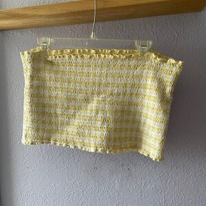 Yellow and White Knit Stretchy Bandeau